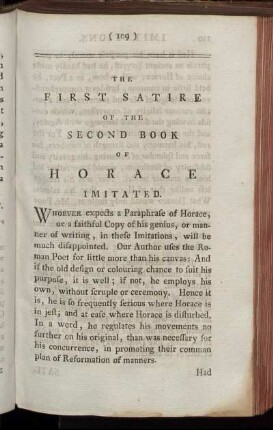The first Satire of the Second Book of Horace imitated - The second Satire of the Second Book of Horace to Mr. Bethel