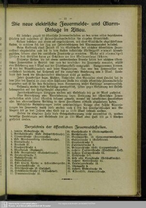Die neue elektrische Feuermelde- und Alarmanlage in Zittau