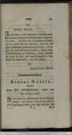 Einige Briefe, worinn man sich entschuldiget, oder um Verzeihung bittet