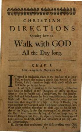 Christian Directions, shewing how to walk with God all the day long