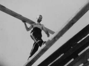 Szene aus dem DEFA-Dokumentarfilm "Dresden": Bau der Albertbrücke