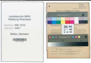 Entnazifizierung Hermann Bothe , geb. 21.09.1906 (Kaufmann)