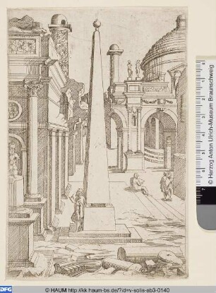 Ruinenarchitektur mit Obelisk