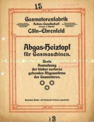 Abgas-Heiztopf für Gasmaschinen.