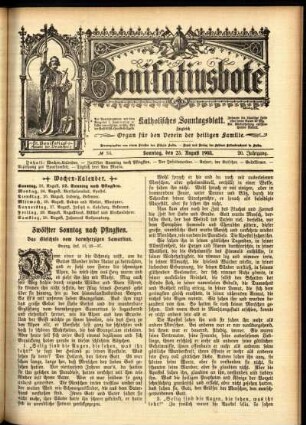 Erste Ausgabe vom Sonntag, den 23. August 1903.