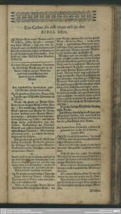 Ein Gebet, so offt man wil in der Bibel lesen