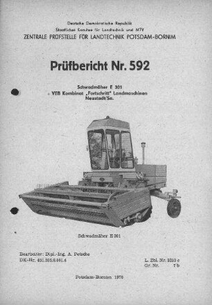 Schwadmäher E 301