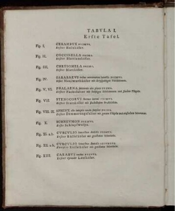 Tabula I. [bis] Tabula C. [siehe römische Paginierung]