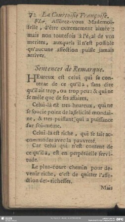 Sentences de Remarque. Denckwürdige Sprüche