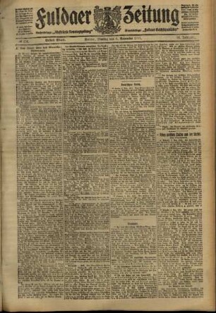 Erste Ausgabe vom Montag, den 06. November 1911.