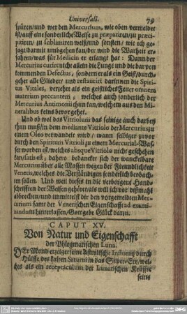 Caput XV. Von Natur und Eigenschafft der Phlegmatischen Luna