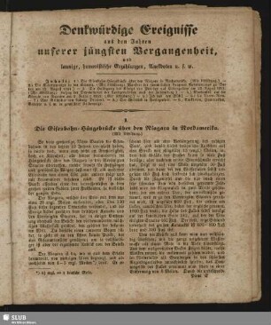 Denkwürdige Ereignisse aus den Jahren unserer jüngsten Vergangenheit, und launige, humoristische Erzählungen, Anekdoten usw.