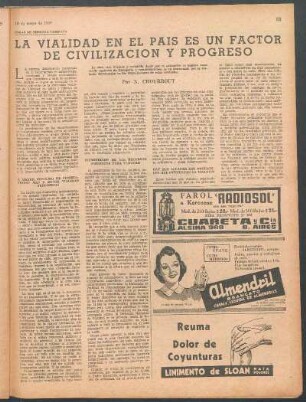 La vialidad en el país es un factor de civilización y progreso : Cosas de nuestra campaña