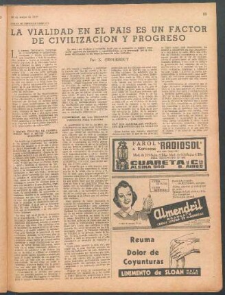 La vialidad en el país es un factor de civilización y progreso : Cosas de nuestra campaña