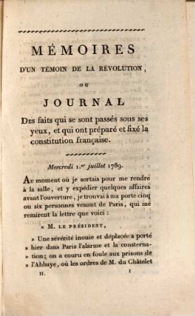 Memoires d'un témoin de la révolution ou journal des faits qui se sont passés sous ses yeux, et qui ont préparé et fixé la constitution française, 2