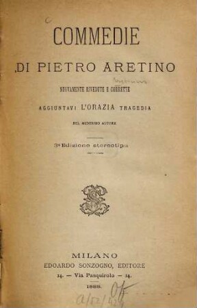 Commedie di Pietro Aretino