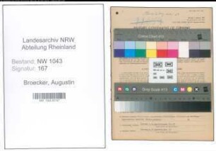 Entnazifizierung Augustin Broecker , geb. 05.05.1887 (Verwaltungsangestellter)