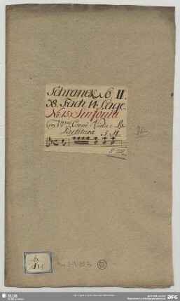 Symphonies - Mus.2-N-20,7a : strings, bc, cor - D