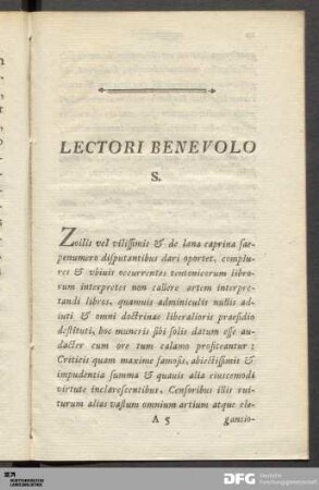Lectori Benevolo...