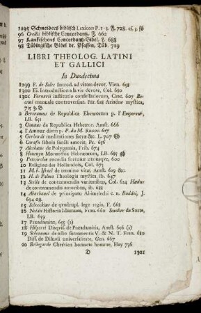 Libri Theolog. Latini Et Gallici.