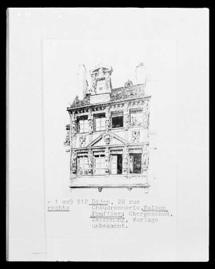 Dijon, Rue Chaudronnerie 28, Maison Pouffier, Obergeschoss