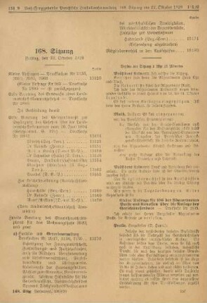 168. Sitzung. Freitag den 22. Oktober 1920
