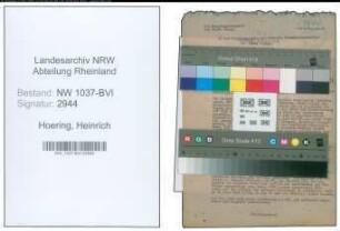 Entnazifizierung Heinrich Hoering , geb. 31.01.1902 (Stadtsekretaer)