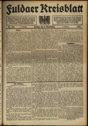 Ausgabe vom Freitag, den 02. September 1910.