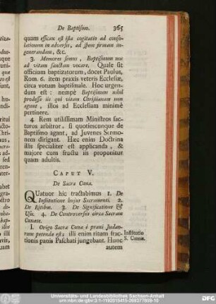 Caput V. De Sacra Coena.