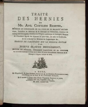 Traité Des Hernies