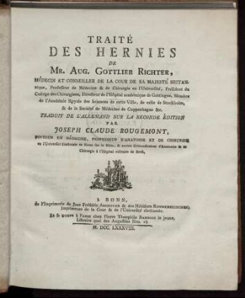 Traité Des Hernies