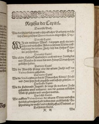 Register der Capitel