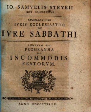 Commentatio iuris ecclesiastici de iure sabbathi