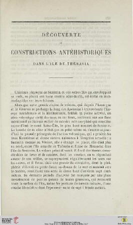 N.S. 14.1866: Découverte de constructions antéhistoriques dans l'ile de Thérasia