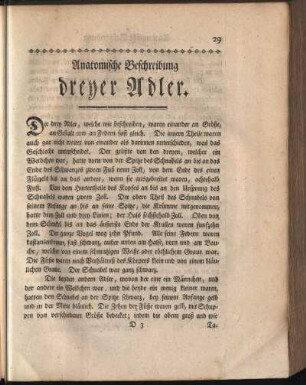Anatomische Beschreibung dreyer Adler