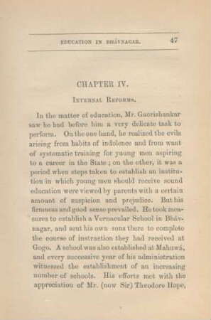 Chapter IV. Internal reforms
