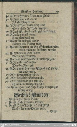 Sechstes Hundert