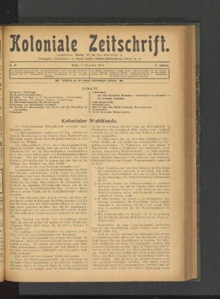Kolonialer Wahlfonds.