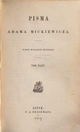 Pisma Adama Mickiewicza, 5