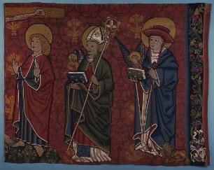Antependium mit Kreuzigungsszene, Bildwirkerei, Fragment