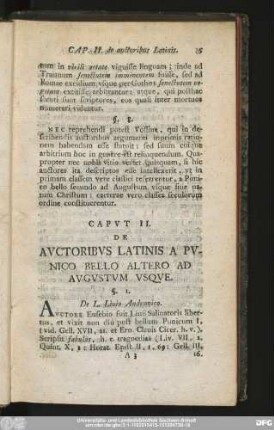 Caput II. De Auctoribus Latinis A Punico Bello Altero Ad Augustum Usque.