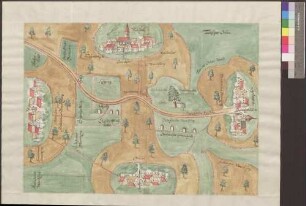 Nassau, Berndsfelden, Oberhausen und Strüth Markungs- und Forstkarte zu der mit dem Hochstift Würzburg strittigen Grenze: "Abriß der mit Würtzburg strittigen Marckungs-Gräntz"
