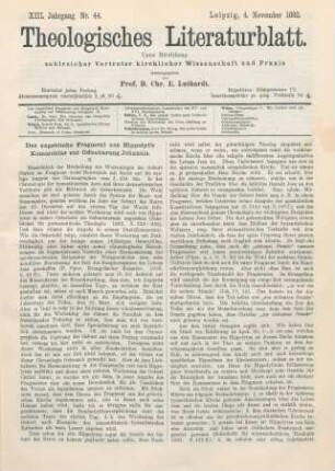519-522 Das angebliche Fragment aus Hippolyt's Kommentar zur Offenbarung Johannis