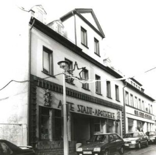 Reichenbach (Vogtland), Marktstraße 5. Wohnhaus mit "Alte Stadt-Apotheke". Straßenansicht