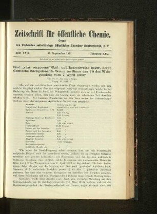 Heft XVII. 15. September 1913. Jahrgang XIX.