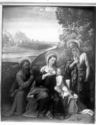 Maria mit Kind und zwei Heiligen