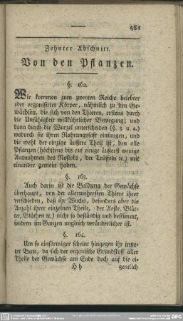 Zehnter Abschnitt. Von den Pflanzen