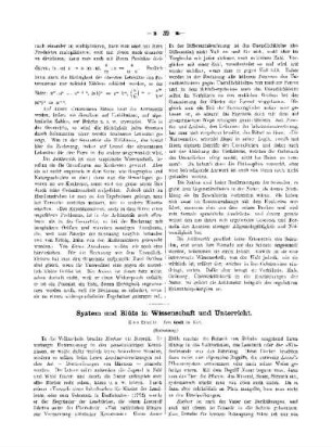 System und Blüte in Wissenschaft und Unterricht : eine Studie ; (Fortsetzung)
