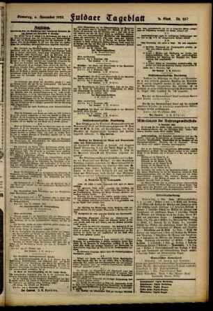 Zweite Ausgabe vom Samstag, den 06. November 1920.