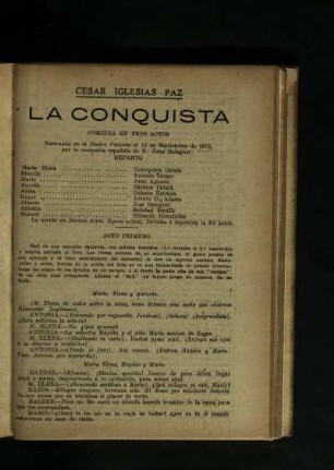 La conquista : comedia en tres actos